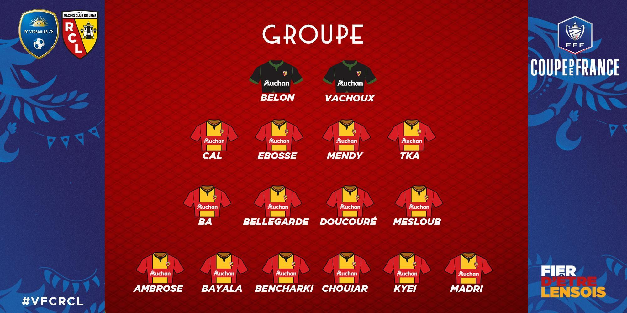 FC Versailles - Lens, le groupe lensois