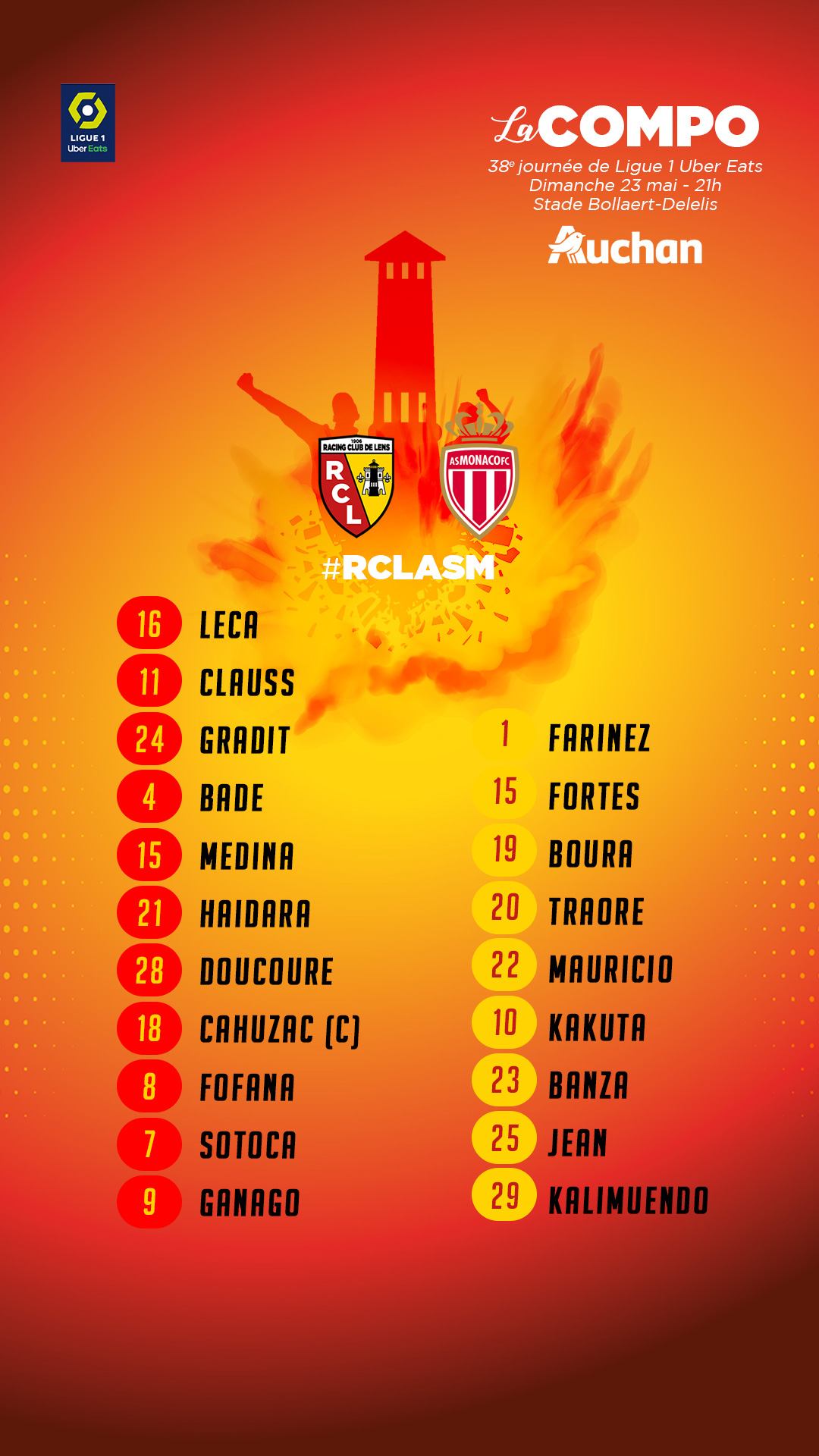 Lens - Monaco : La compo lensoise