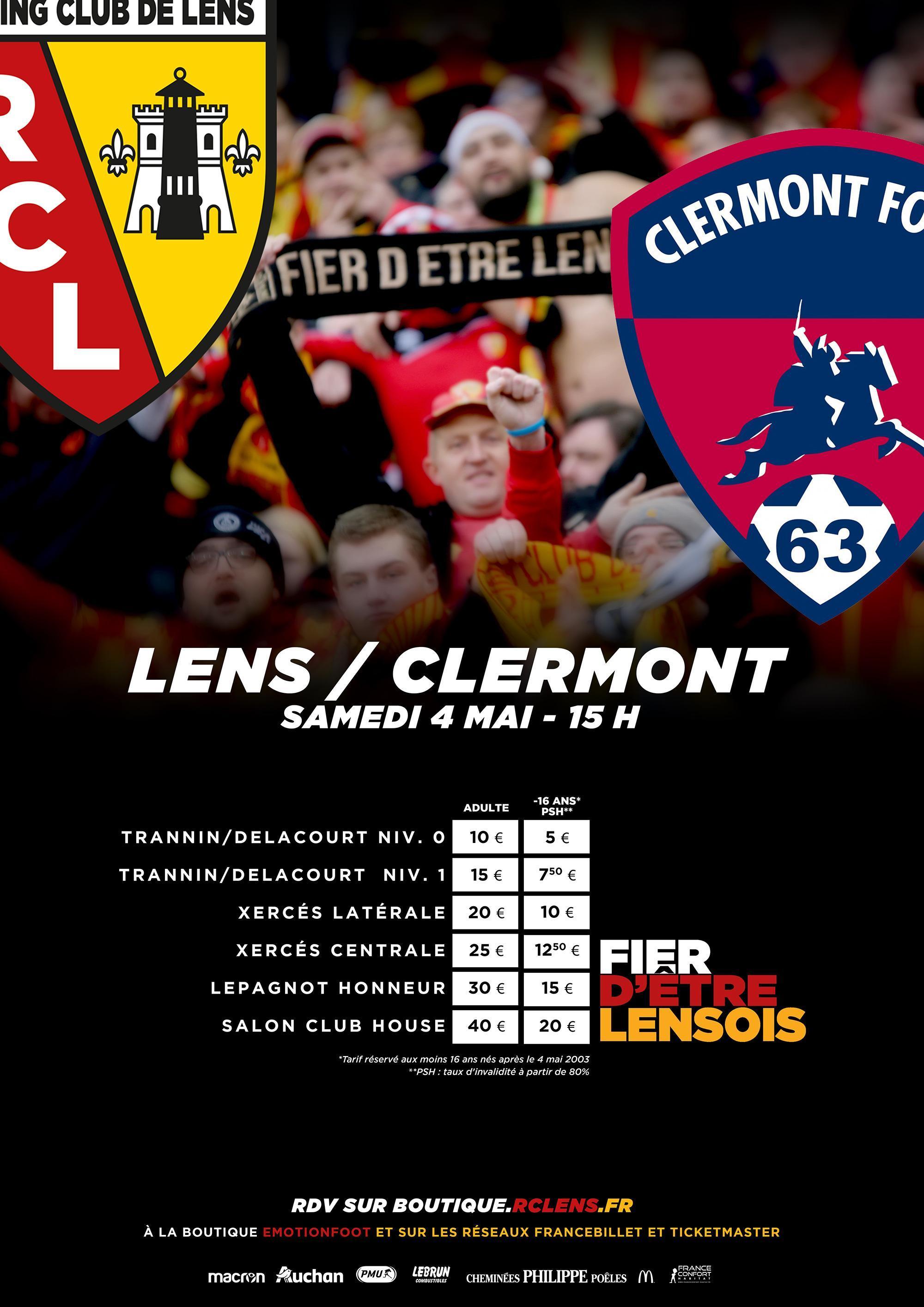 Assistez à Lens - Clermont tarifs billetterie