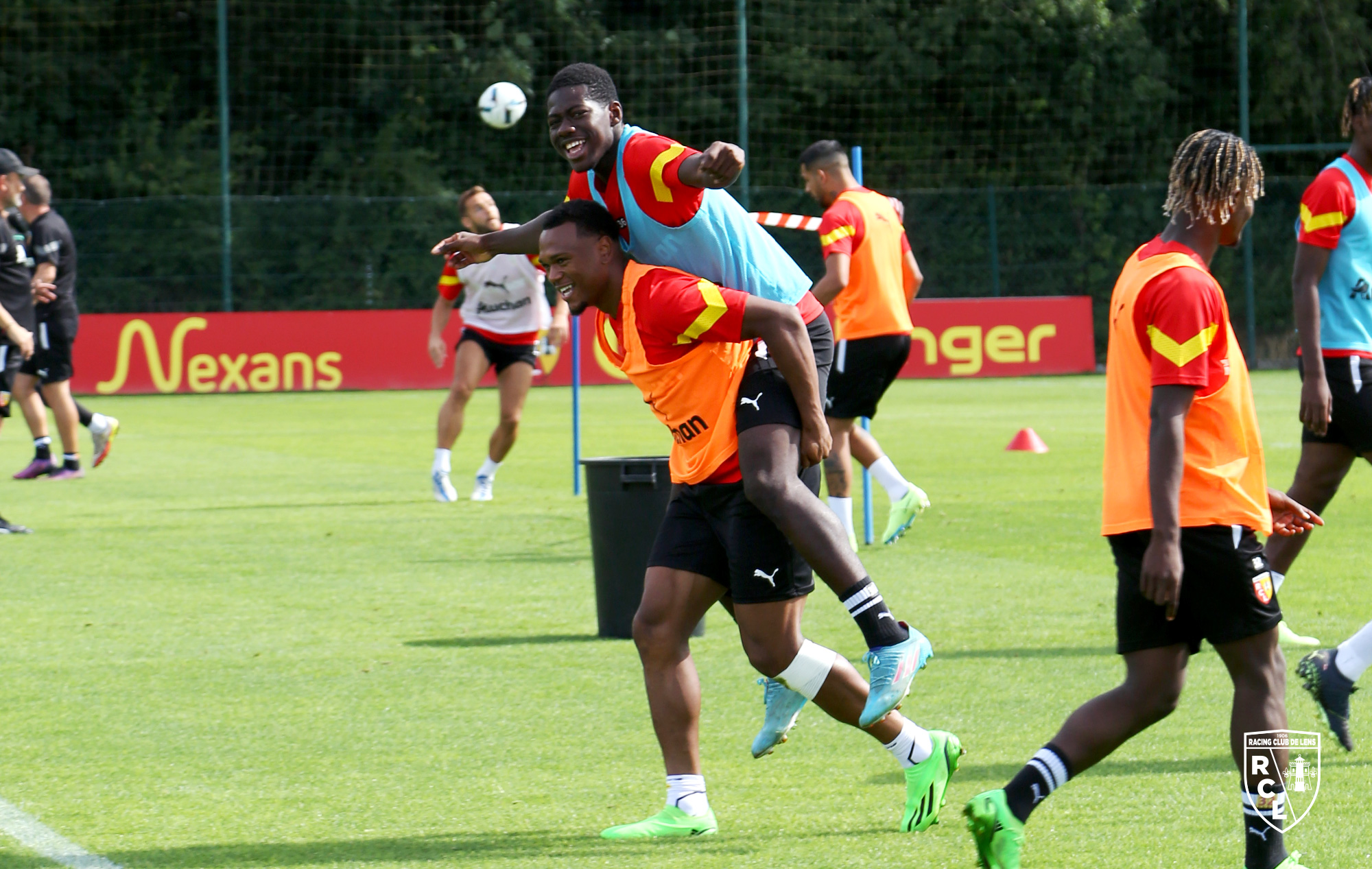 Entraînement RC Lens : Loïs Openda et Mamadou Camara