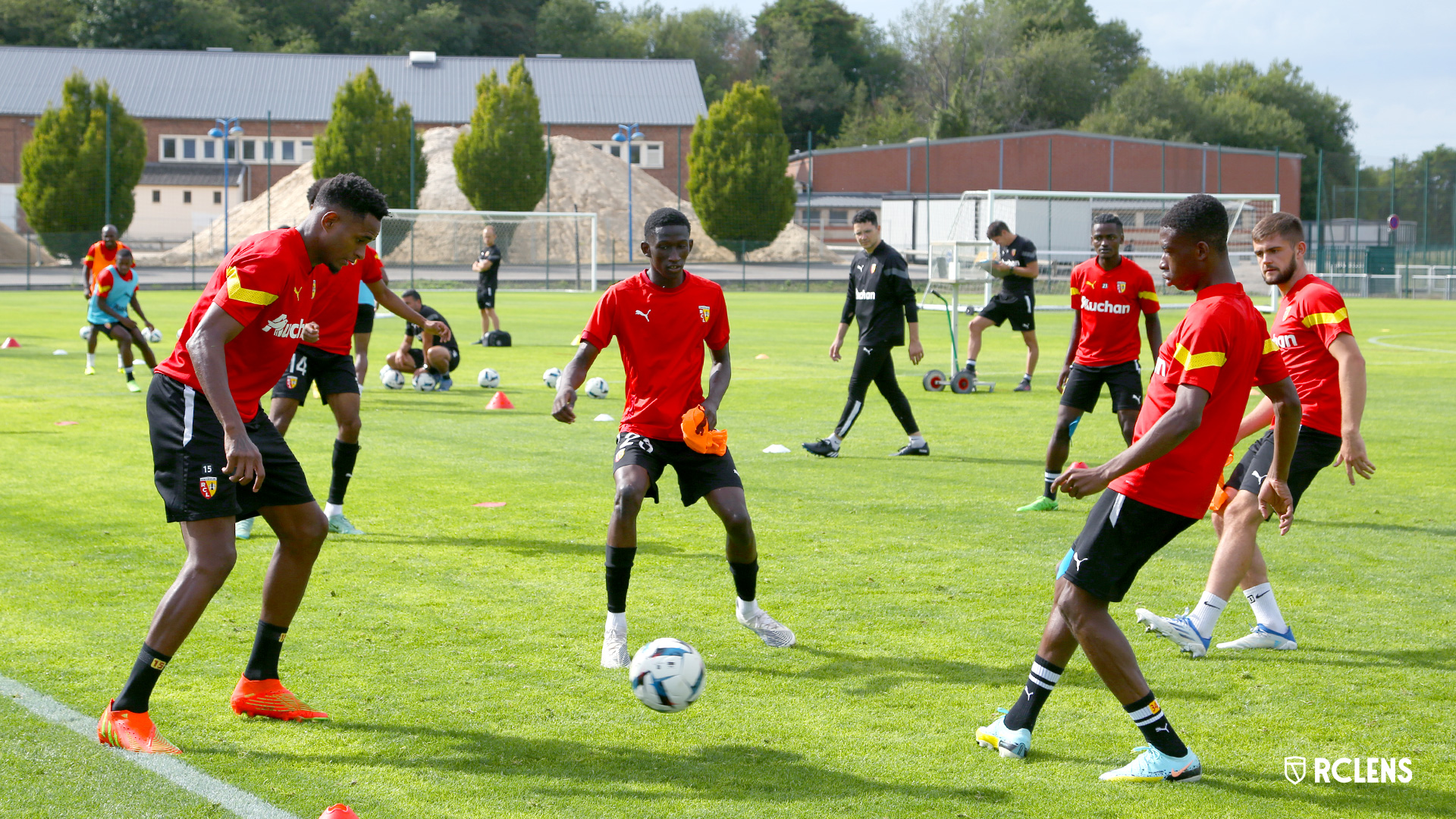 Entraînement RC Lens : Steven Fortes, Yacouba Barry et Yaya Fofana