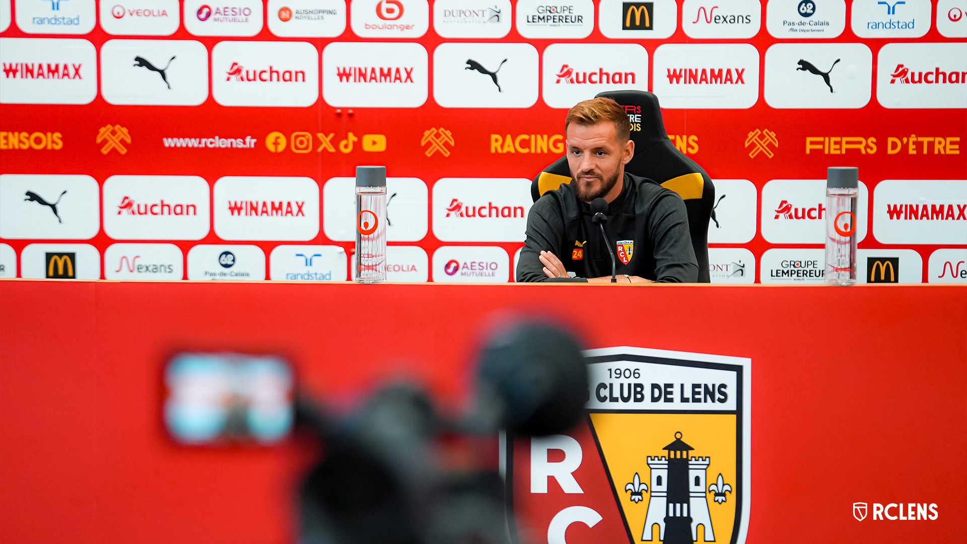 Conférence de presse Panathinaïkos RC Lens UEFA Conference League Jonathan Gradit