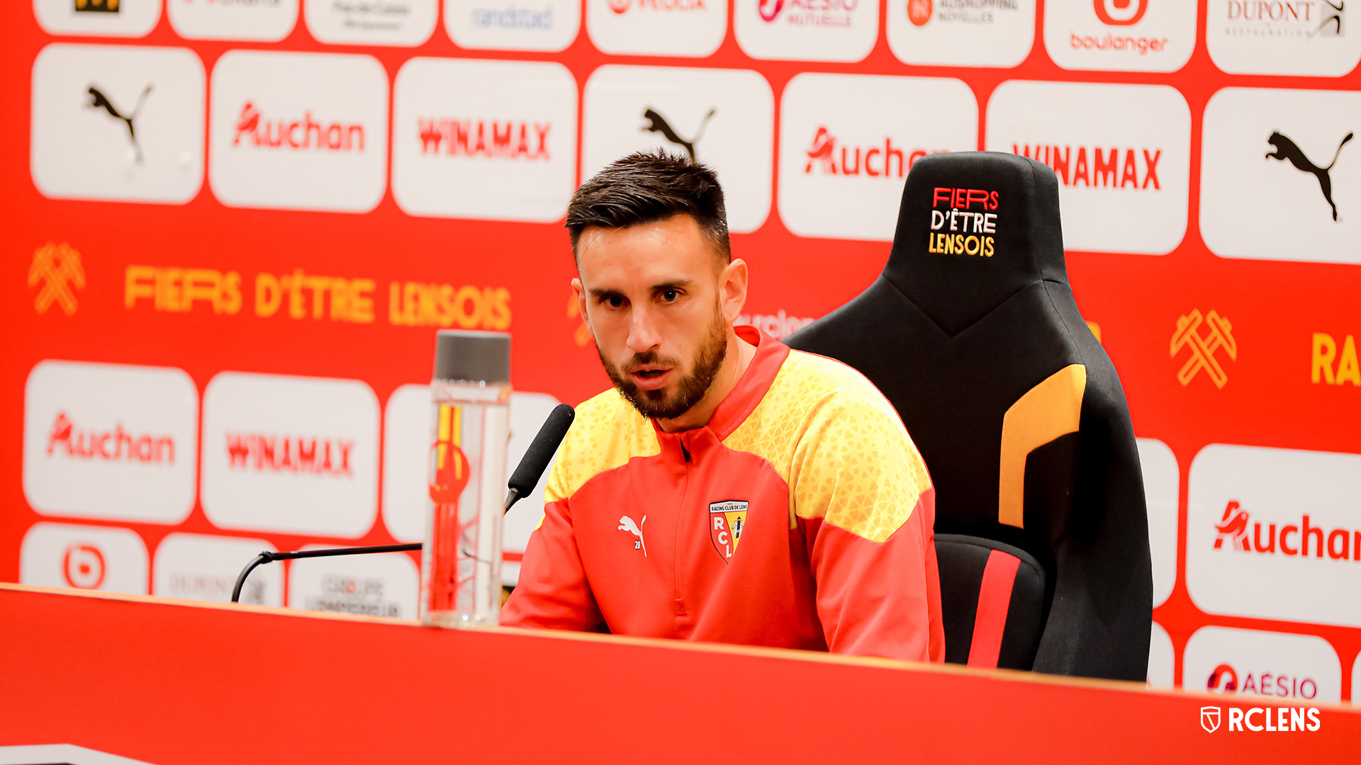 Avant RC Lens-FC Nantes Adrien Thomasson Conférence de presse