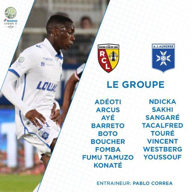 Lens - Auxerre : le groupe auxerrois