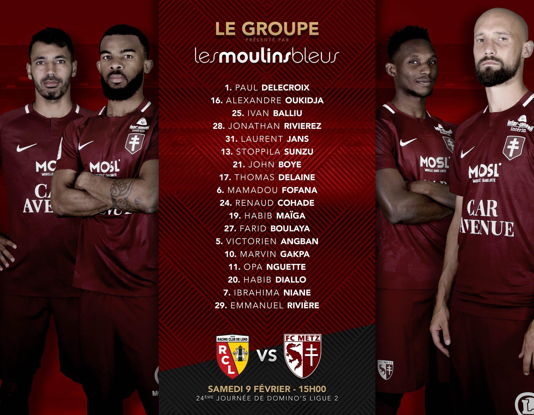 Lens - Metz : le groupe messin