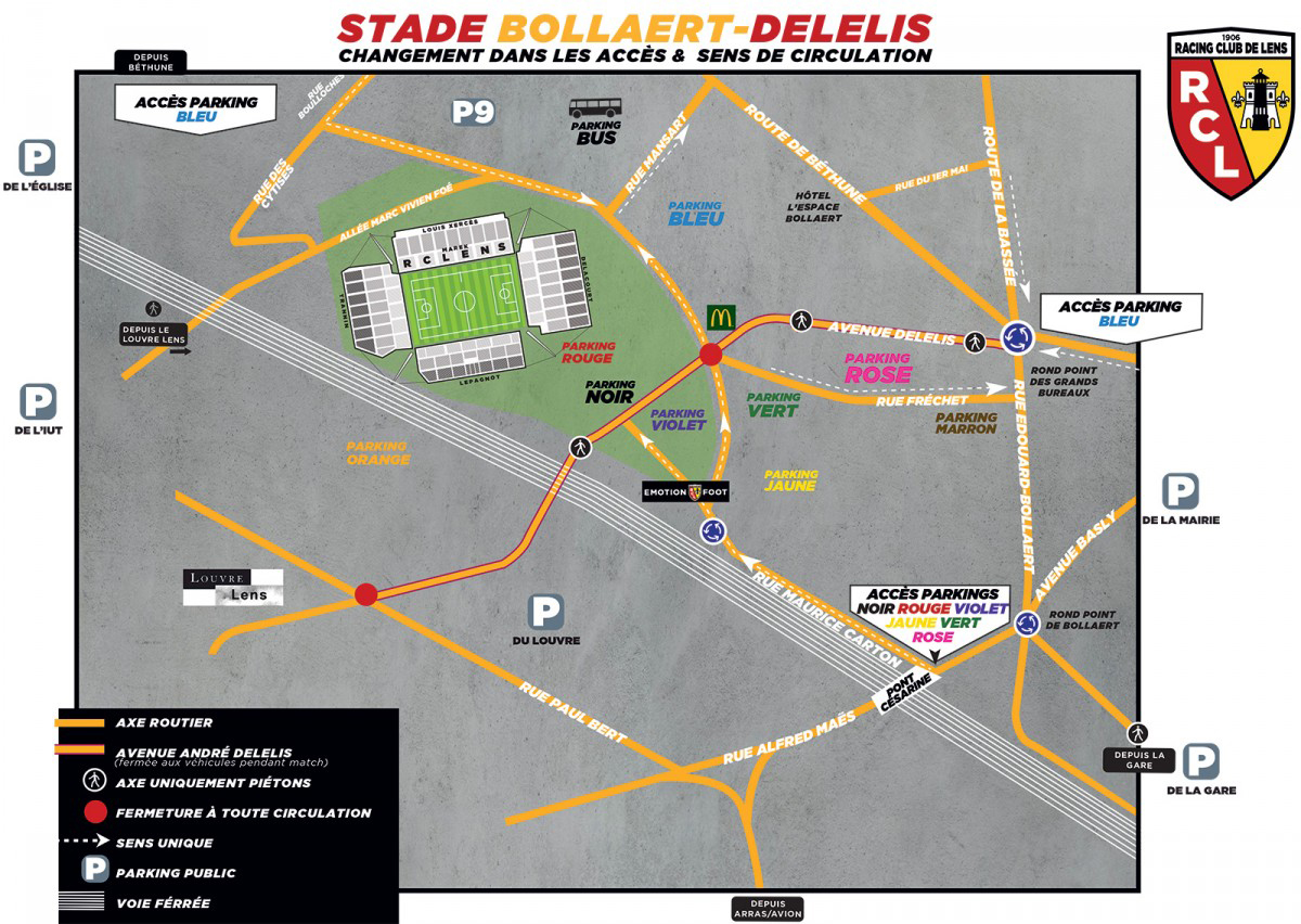 Plan stade Bollaert-Delelis rclens