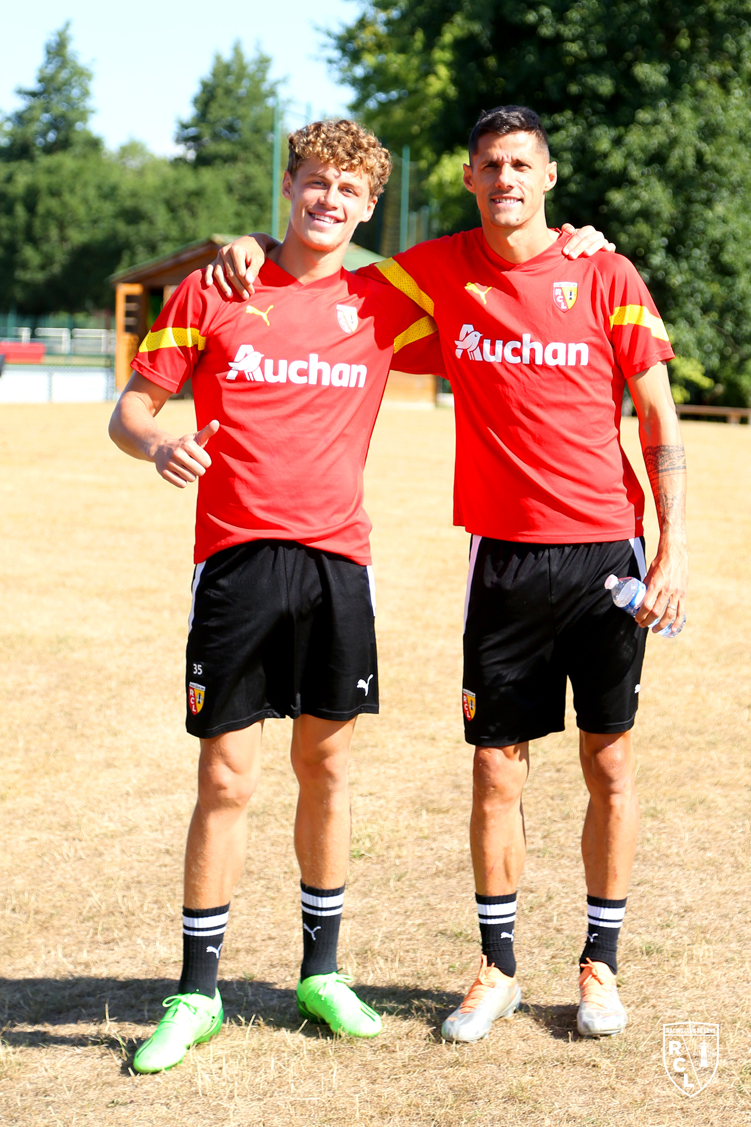 Entraînement RC Lens : Adrien Louveau et Florian Sotoca