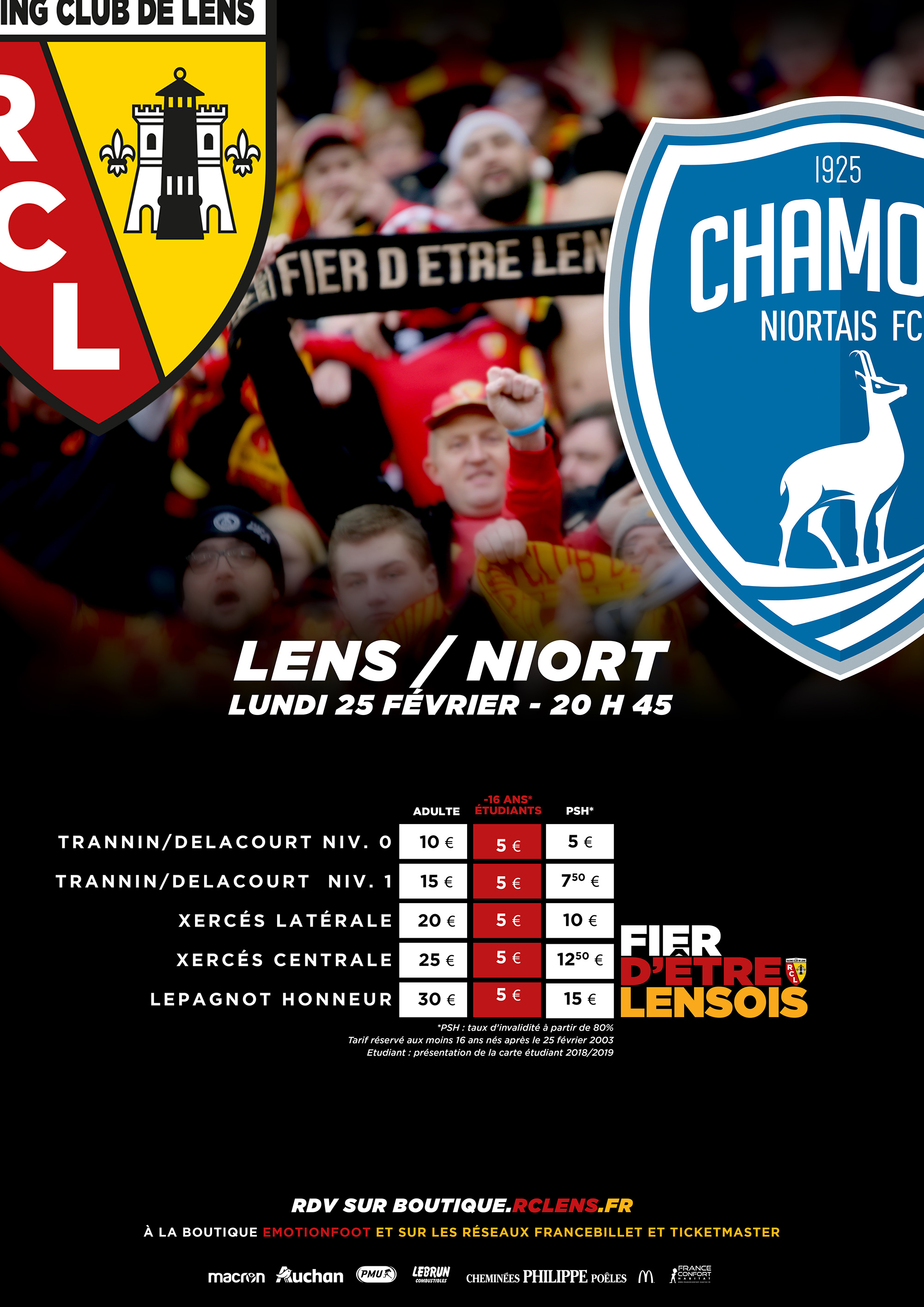 Assistez à Lens - Niort billetterie tarifs