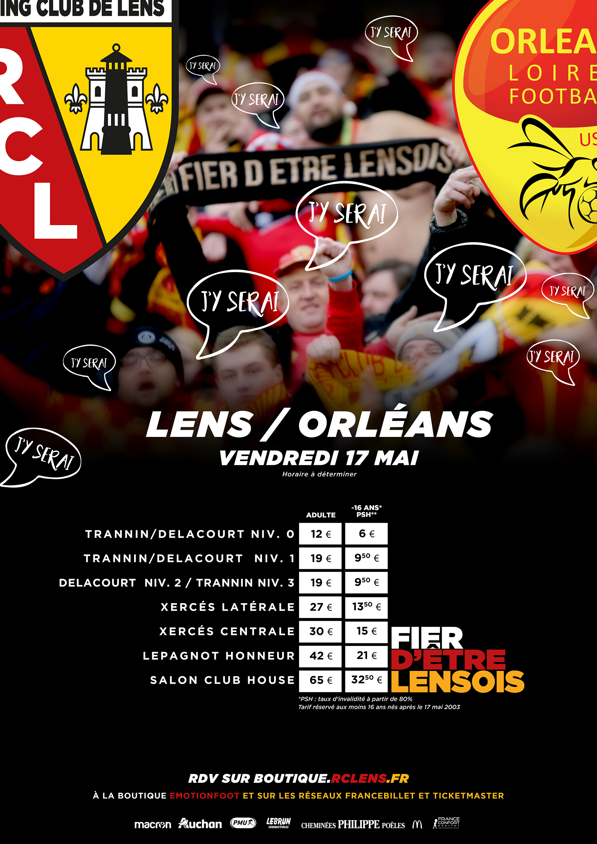 Lens - Orléans billetterie tarifs