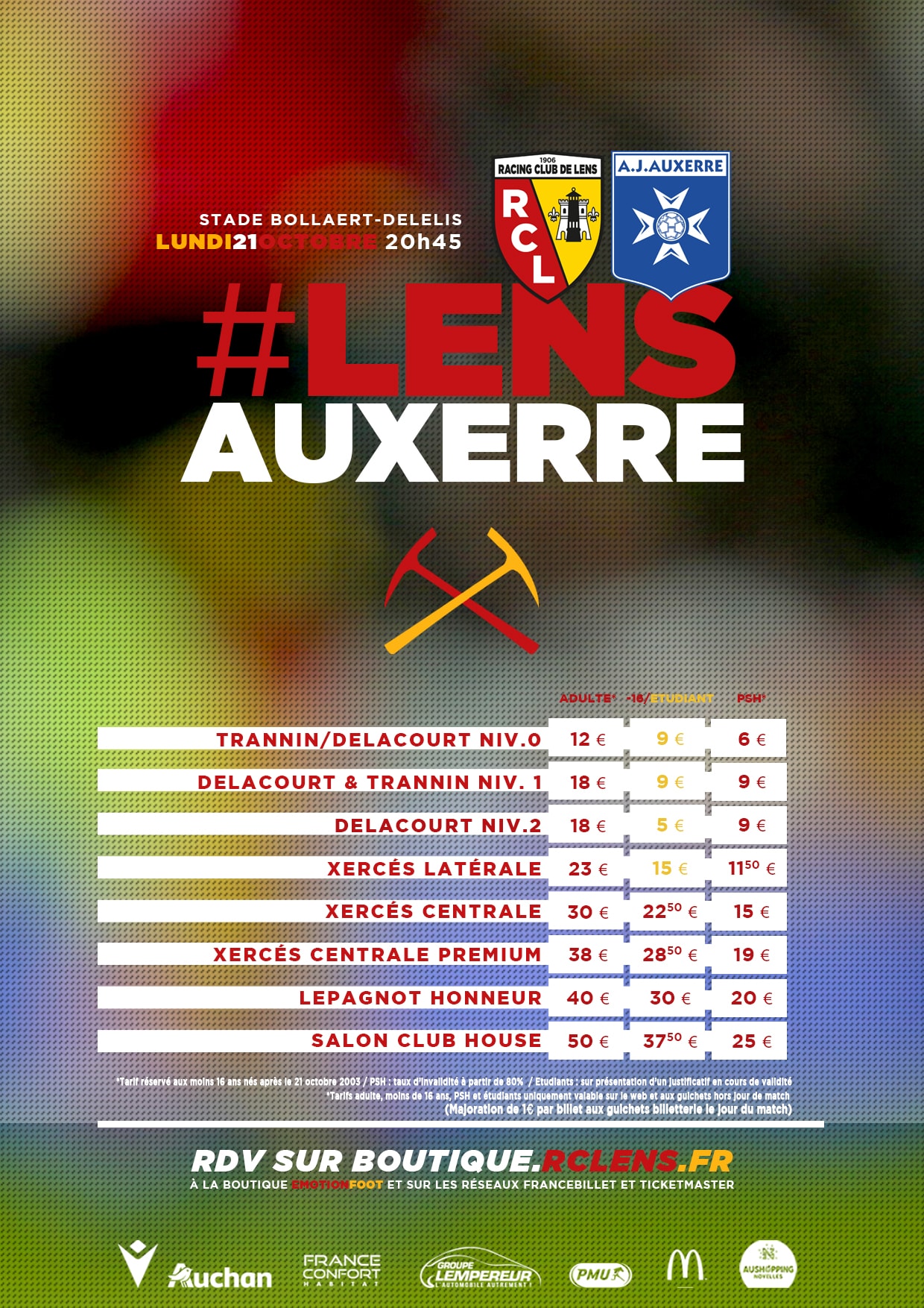 Assistez à Lens - Auxerre billetterie tarifs rclens