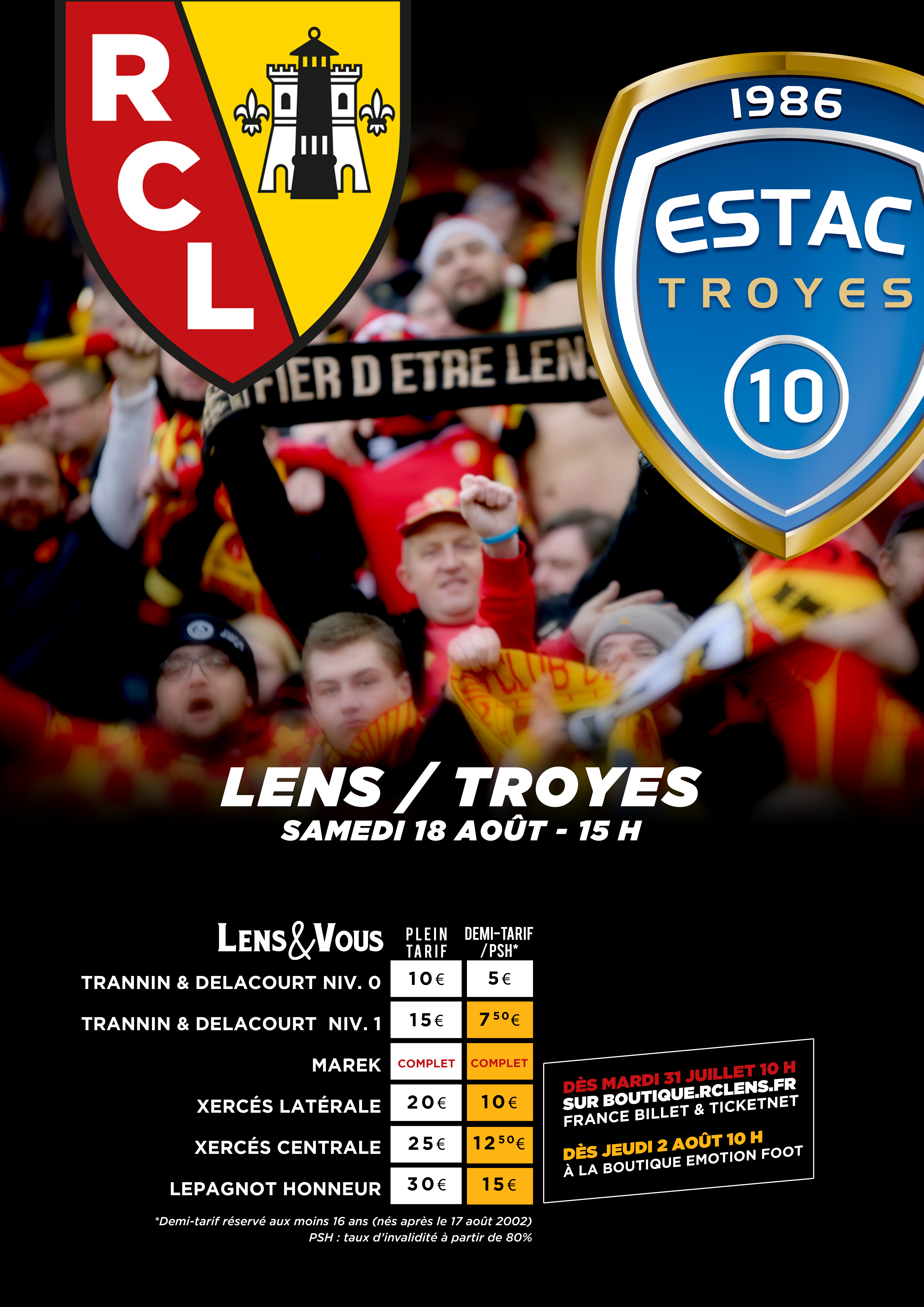 Tarifs Lens - Troyes