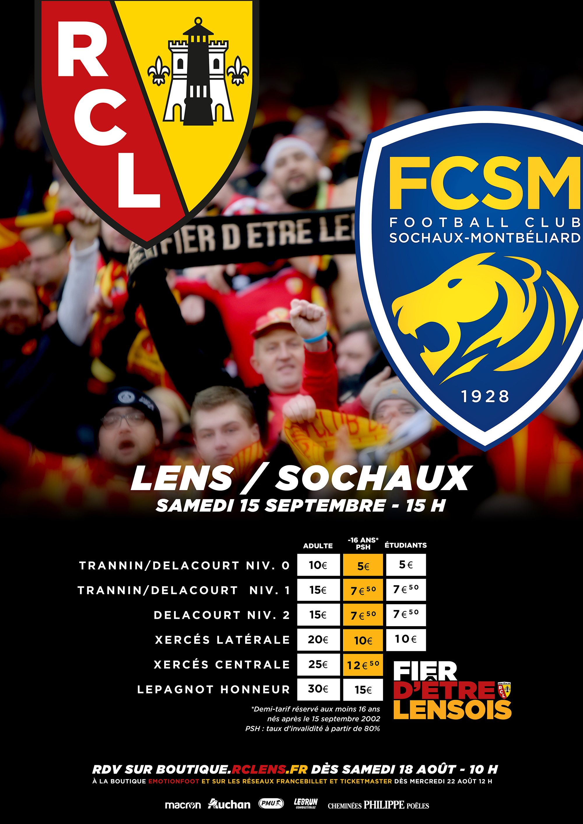 Lens - Sochaux tarifs