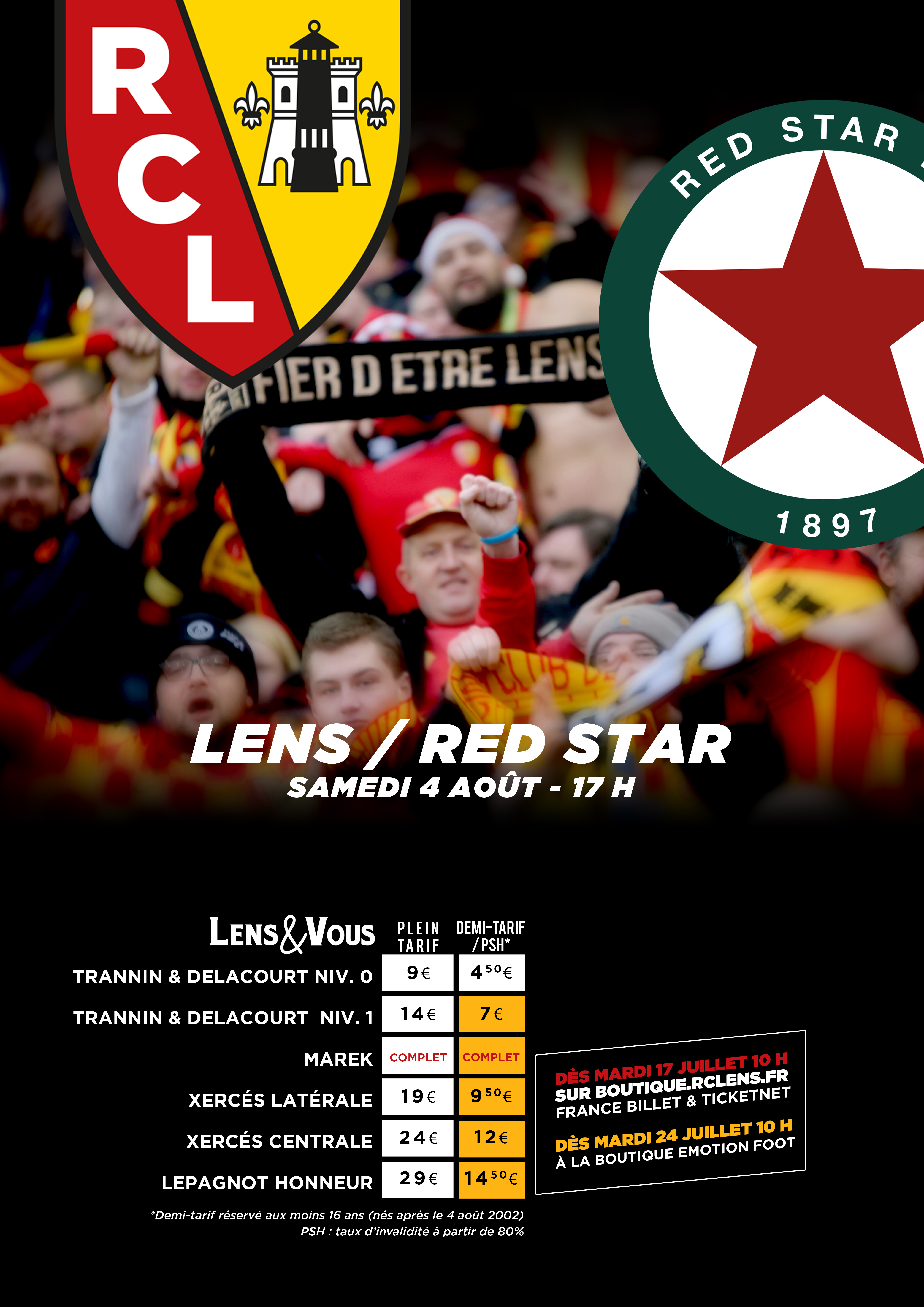 Billetterie Lens - Red Star championnat domino's ligue 2